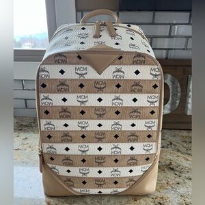 MCM Beige and Cream Men's Backpack